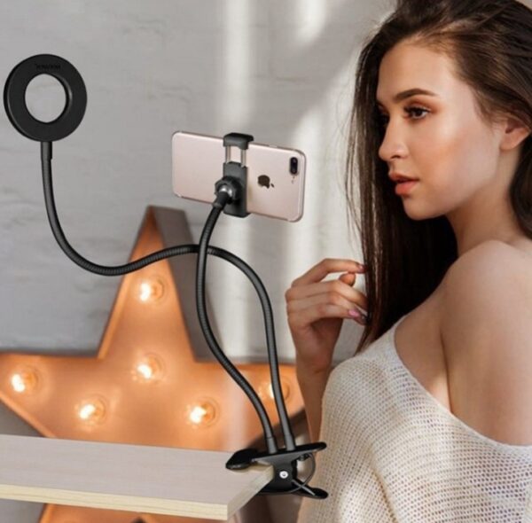 LED Selfie Ring Light for Live Adjustable Makeup Light-8cm Stand - Image 4